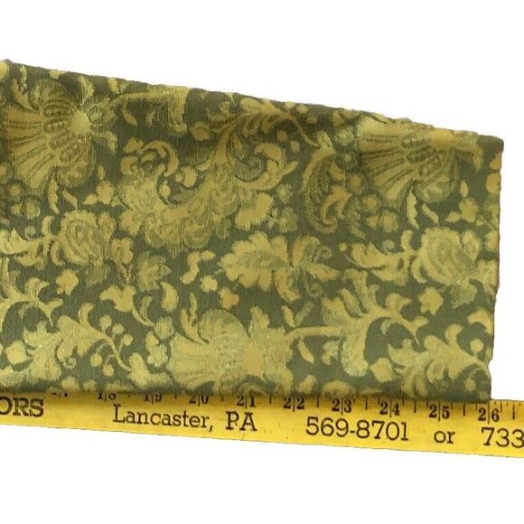 JH Collectible Tapestry Jacket Women Size XL Chartreuse Floral Brocade Mandarin - Picture 12 of 14